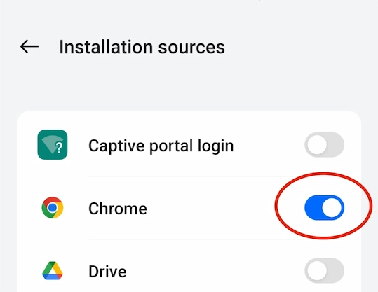 unknown apps installation permission