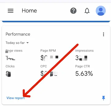view Reports in AdSense