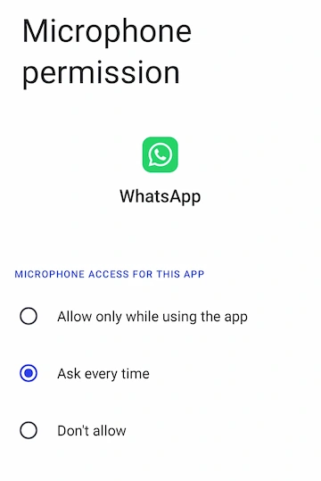 Microphone permission for Voice Typing on WhatsApp