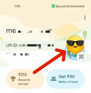 Profile icon + QR code
