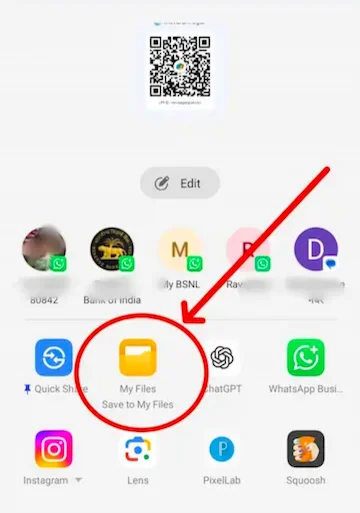 QR code my file Mein save karna