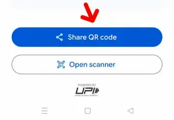 Google pay App me QR code share karne ka button