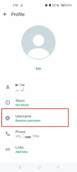 WhatsApp Username Reservation क्या है और Username Reserve कैसे करें? (Step by Step) 7 profile mein Reserve username option