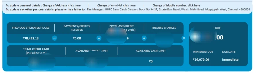 HDFC Credit Card Statement का Password Protected PDF कैसे खोलें? (Step-by-Step Guide) 6 hdfc Credit Card Statement PDF me Total Amount Due, Minimum Due, Available Cash Limit कैसे देखे screenshot