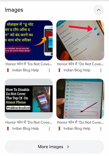 Four well-optimized images from a single post appearing in Google Images